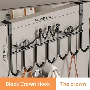 爆款门后挂钩跨境免打孔衣物门后置物架收纳整理加长加粗
