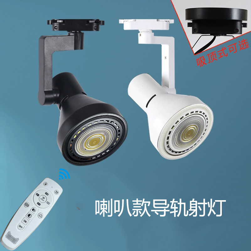 E27可换灯泡光源导轨灯智能遥控器无极调光LED轨道射灯PAR30灯泡