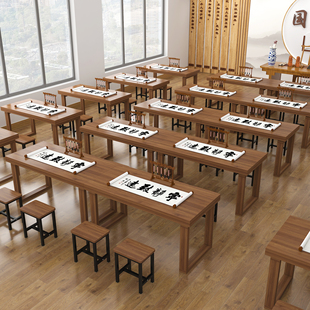 需定制书桌书法桌国学桌辅导班绘画课桌毛笔写字台象棋古筝艺术培