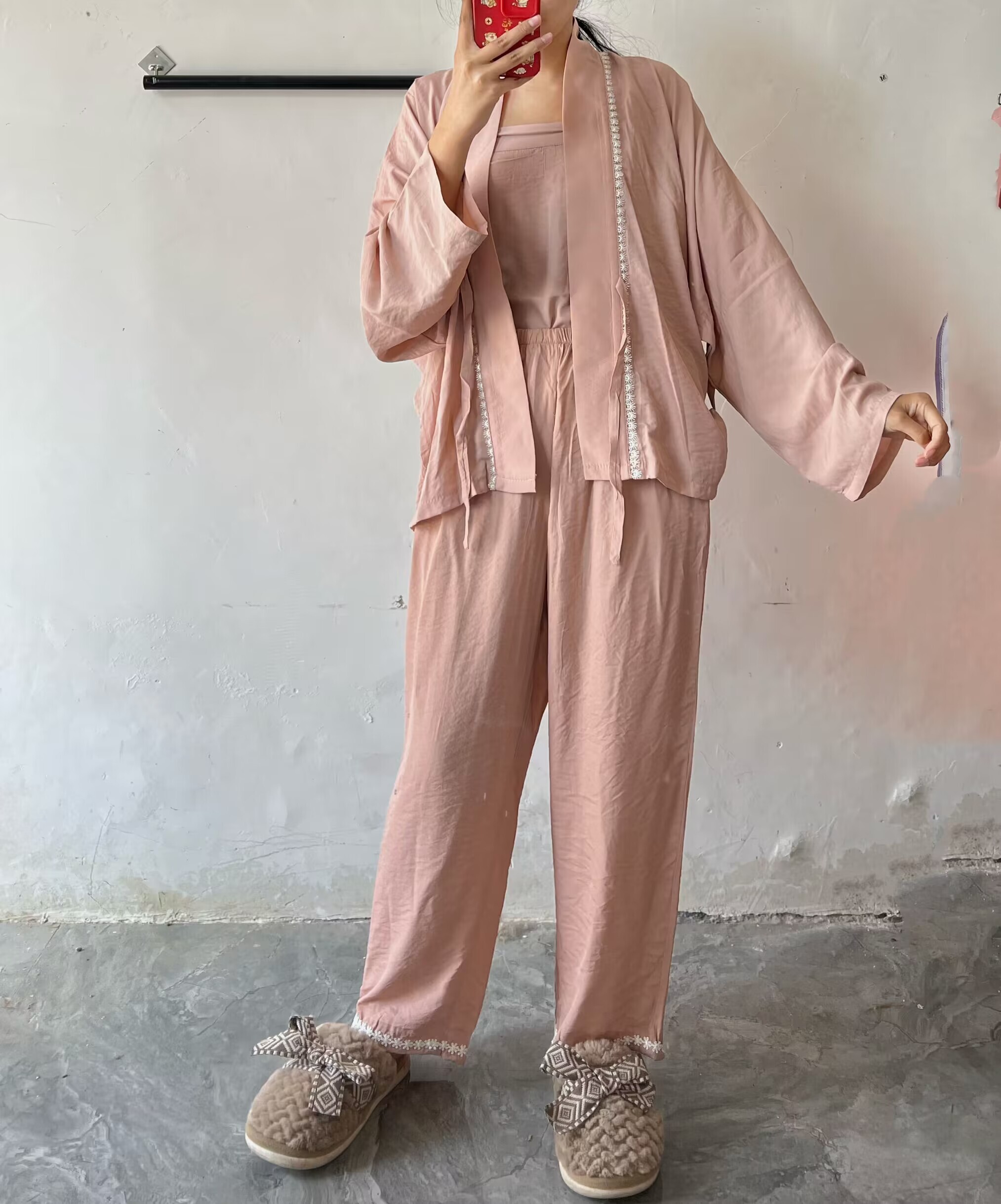 汉墨记汉服家居服睡衣套装长袖长裤天丝竹纤维汉元素对角穿女原创