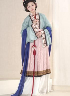 汉墨记原创汉服补衮图仕女图国风复原古画短衫褶裙围裳宋制神仙服