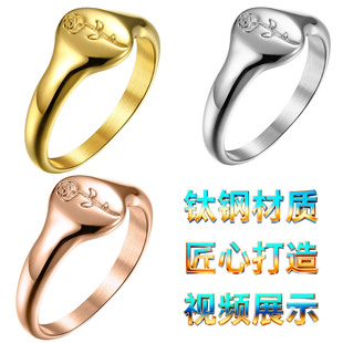 小号五号女戒饰品欧美风玫瑰花朵钛钢尾戒指环女士手饰ring首饰