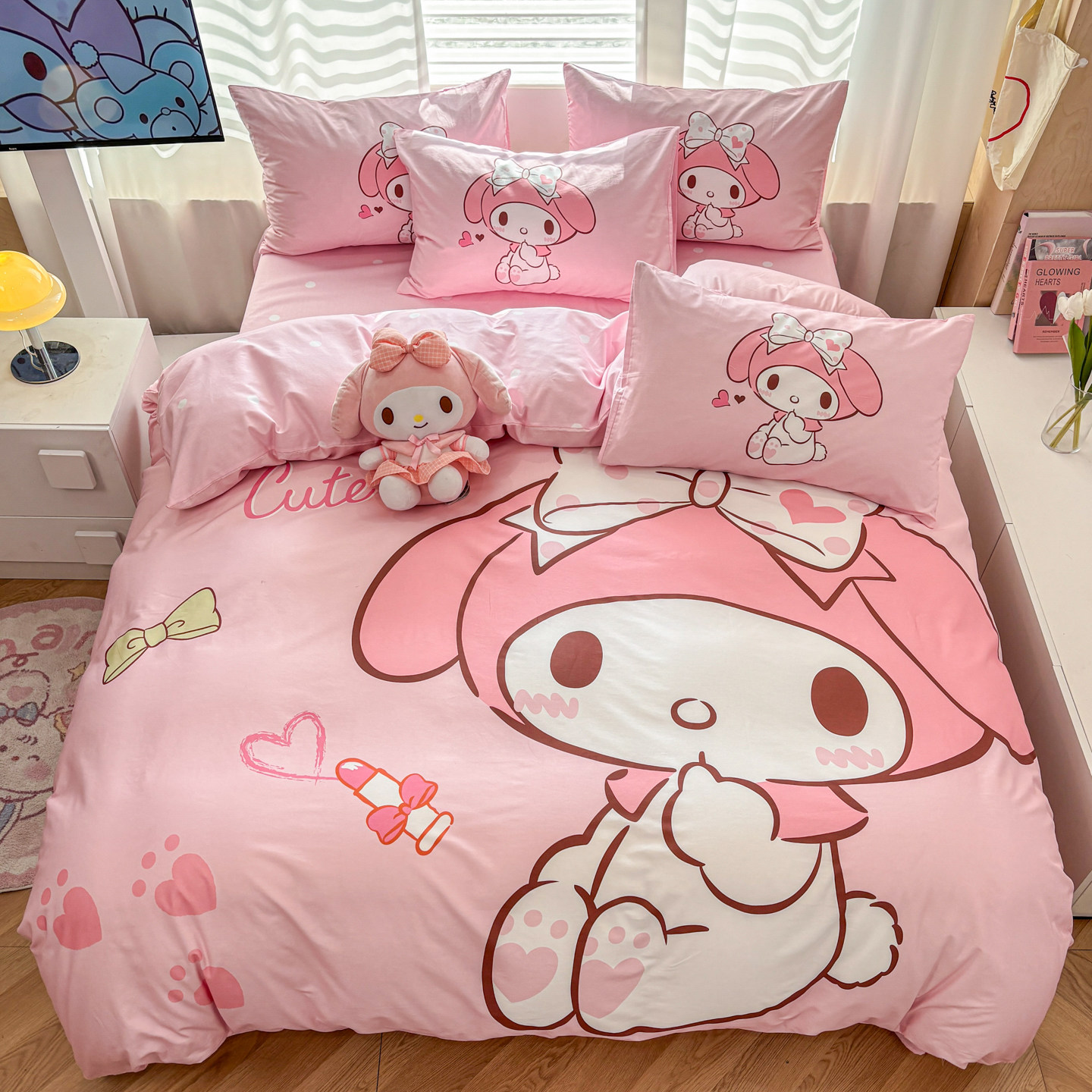 纯棉美乐蒂四件套全棉被套儿童女孩被罩学生宿舍床单人三件套床笠