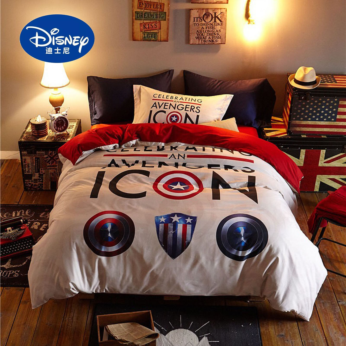 漫威儿童卡通复仇者联盟床单三件套1.5m床四件套蜘蛛侠被套钢铁侠