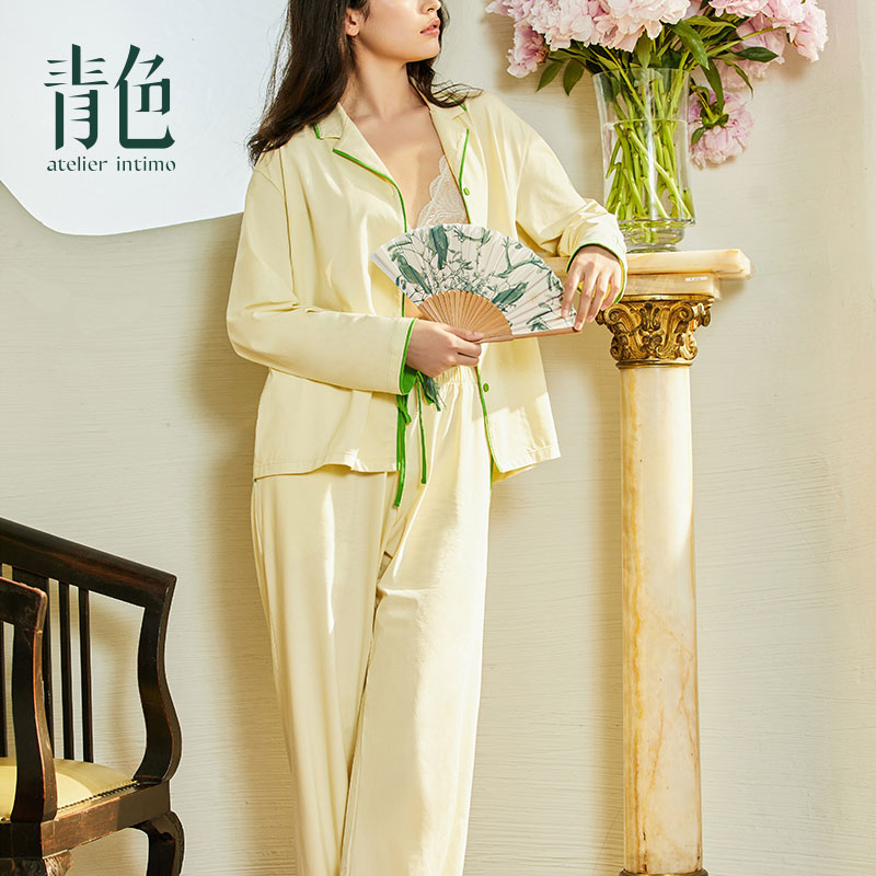 青色女棉舒适透气亲肤