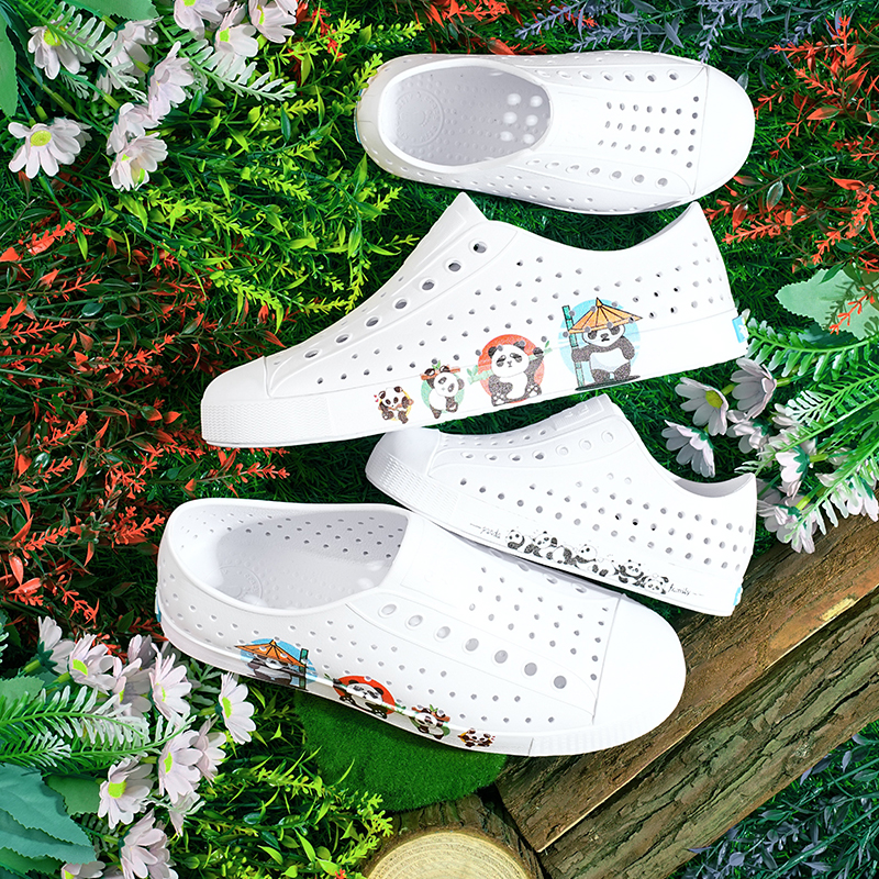 crazy ativ熊猫系列Jefferson亲子洞洞鞋儿童男女童沙滩雨鞋凉鞋