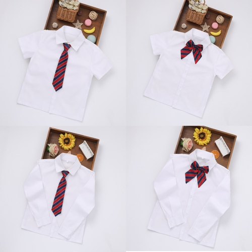 纯棉长短袖中小学生礼服白衬衣