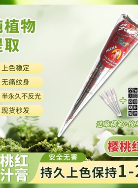 golecha樱桃红彩色海娜膏防水
