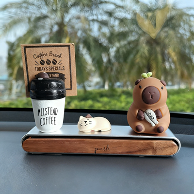 卡皮巴拉挪车电话牌临时停车号码牌高级感汽车载摆件车内饰品装饰