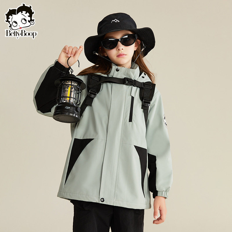 贝蒂女童春秋潮牌外套2025年儿童中大童运动上衣春装防水冲锋外套