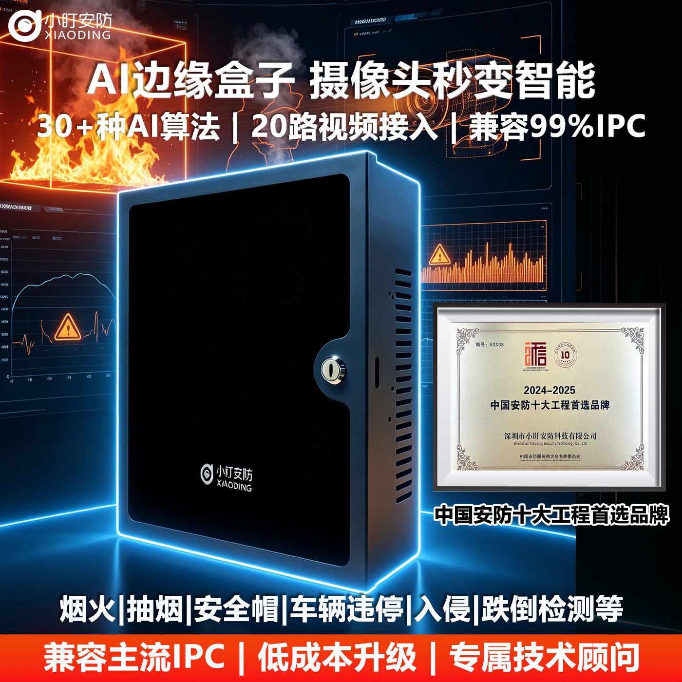 小盯AI边缘盒子老旧监控智能改造