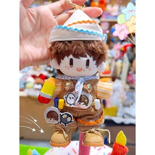 新品周可可演唱会铅笔同款背带裤蜡笔娃衣套装可爱16cm棉花娃娃服