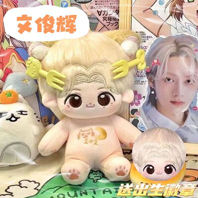 SEVENTEEN文俊辉属性棉花娃娃20cm开门喵可爱爱豆毛绒q版玩偶公仔