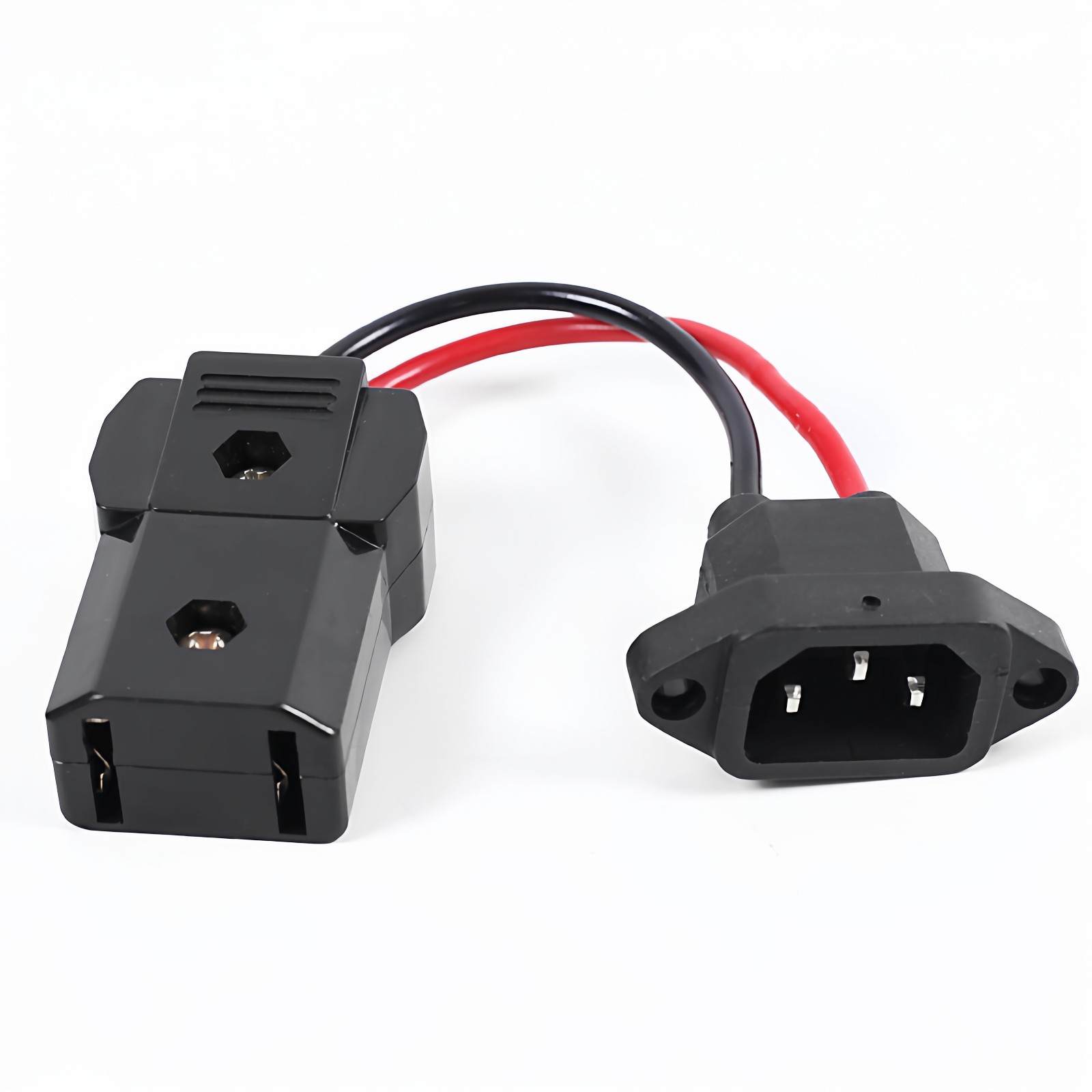 电动三轮四轮车电瓶车加大水电池大两孔大功率充电器插头转换线