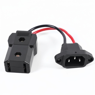 电动三轮四轮车电瓶车加大水电池大两孔大功率充电器插头转换线