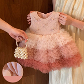 女童拜年服周岁礼服女宝宝生日连衣裙2026新款 冬女童公主裙背心裙