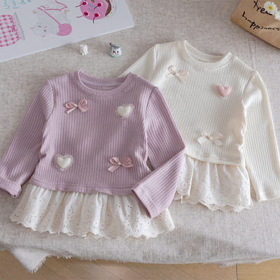 女童长袖t恤春秋新款儿童甜美