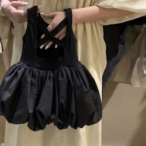 女童夏季韩版连衣裙暗黑公主裙