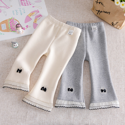 女童加绒秋冬新款洋气喇叭裤