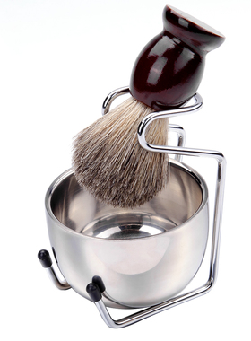 ZY老式手动剃须刷套装獾毛刷架刷子胡须刷皂刮脸泡沫刷打泡刷男士