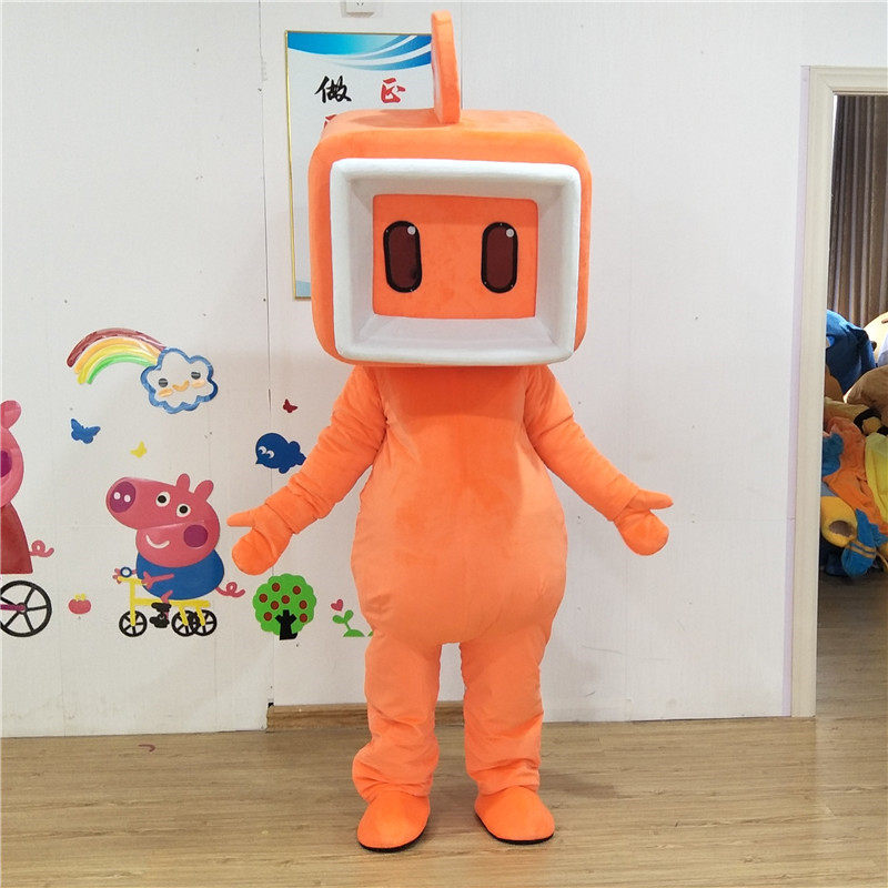 定制快手吉祥物阿快卡通布偶头套充气小六人偶服装户外宣传玩偶服