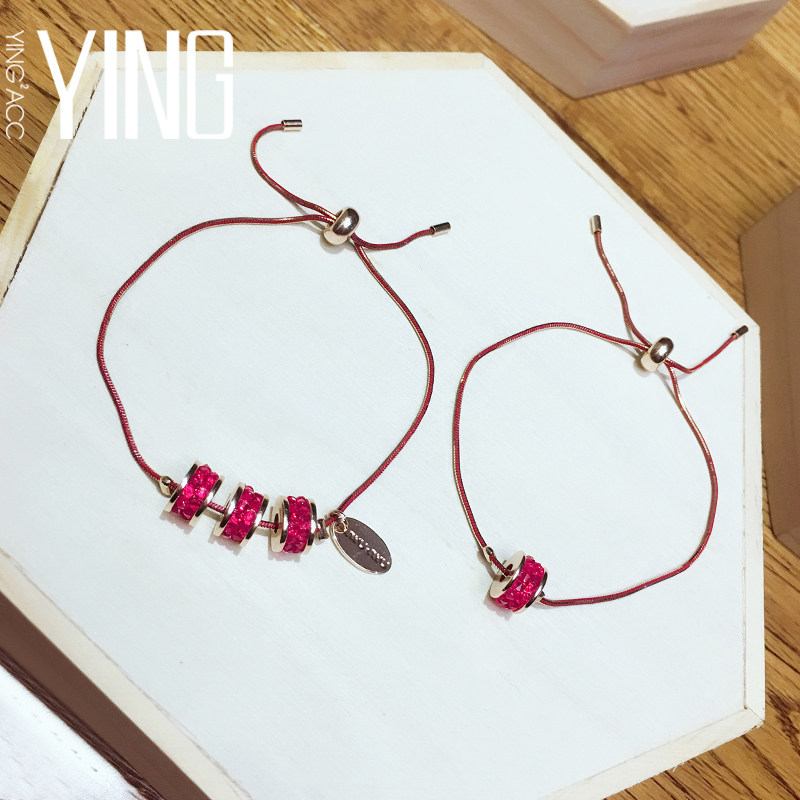 韩国东大门代购过年红绳转运发财红色招财手链时尚百搭配饰女