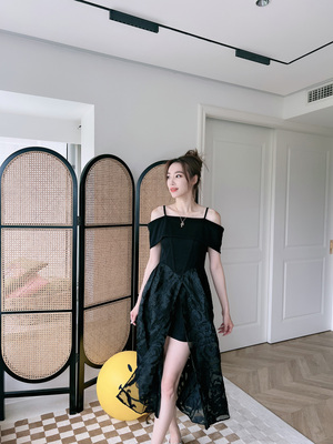 气质蓬蓬裙聚酯纤维蕾丝