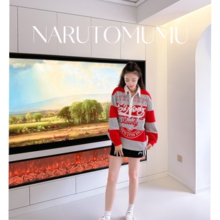 小姐姐全球购ED HARDY 运动休闲 条纹 logo 套头衫 女款 25冬Z045