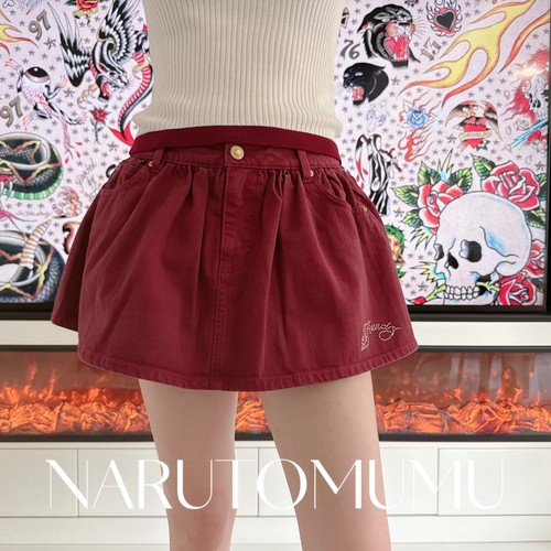 小姐姐全球购ED HARDY 经典水钻logo 牛仔A字裙裤 女款 26春03