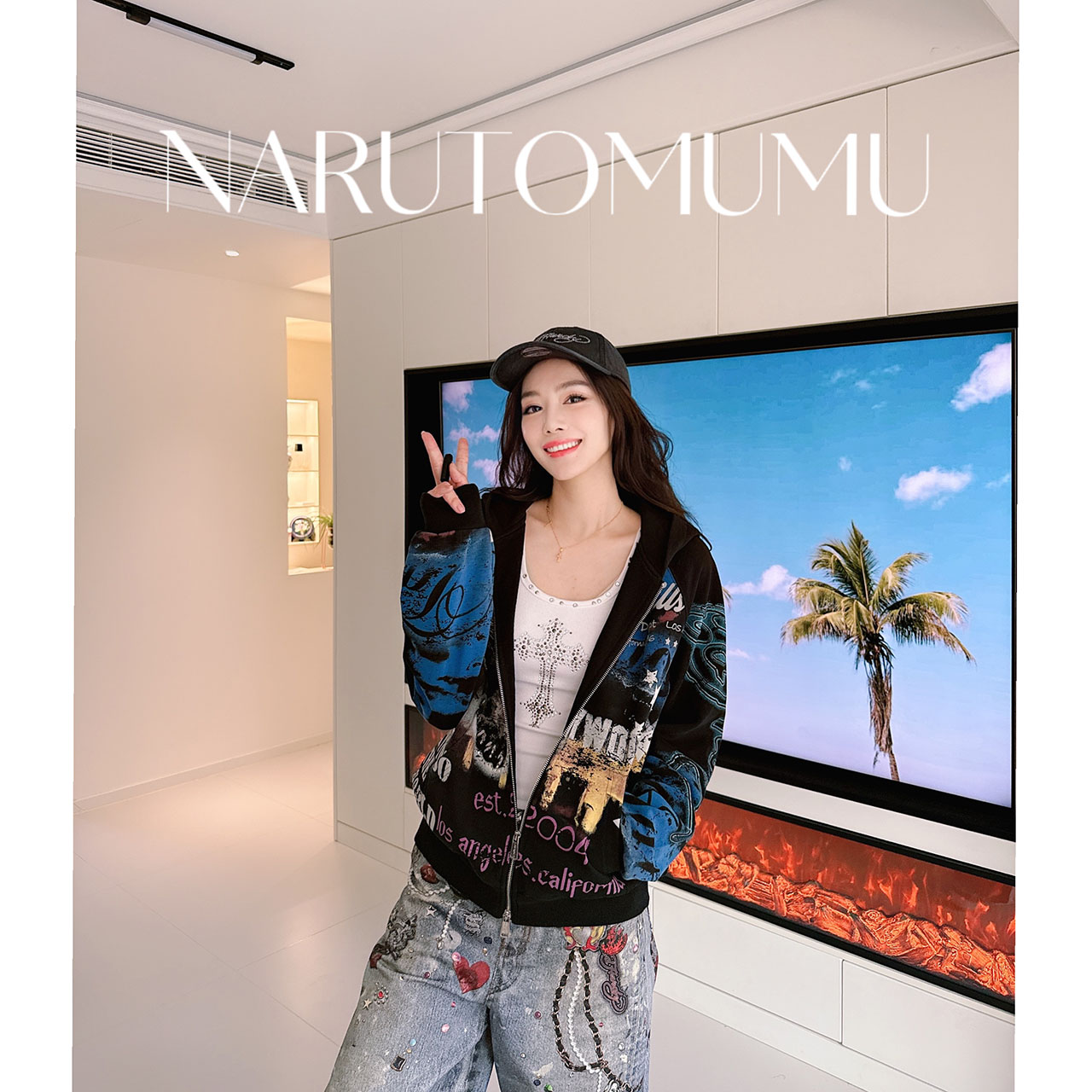 小姐姐全球购ED HARDY 复古晕染黑豹印花 拉链外套 男款 26春01