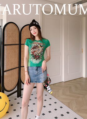 小姐姐全球购ED HARDY 复古 晕染花卉T恤 短袖T恤  女款25春Z045