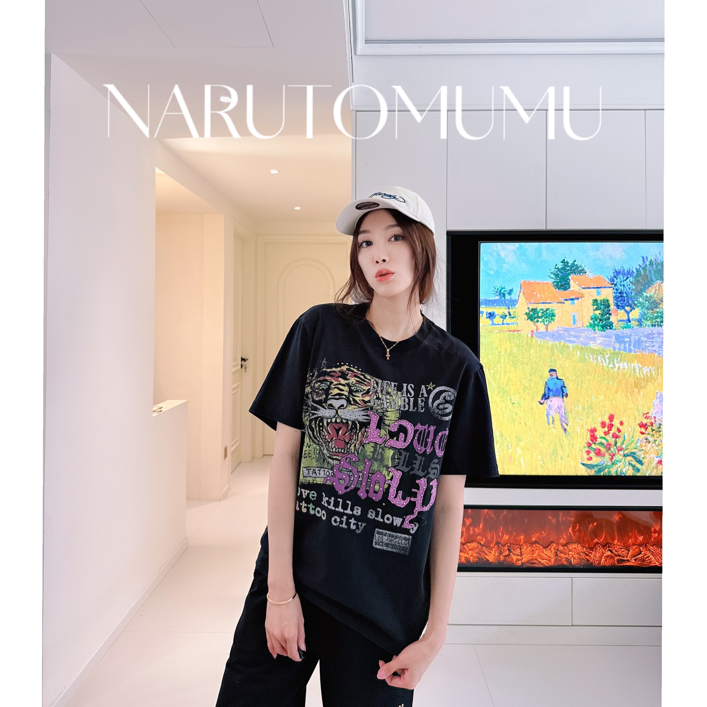 小姐姐全球购ED HARDY 经典虎头 涂鸦印花 短袖T恤 男款26夏08