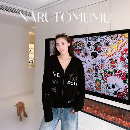 小姐姐全球购ED HARDY 刺绣 拉链V领 针织开衫 女款 26春03