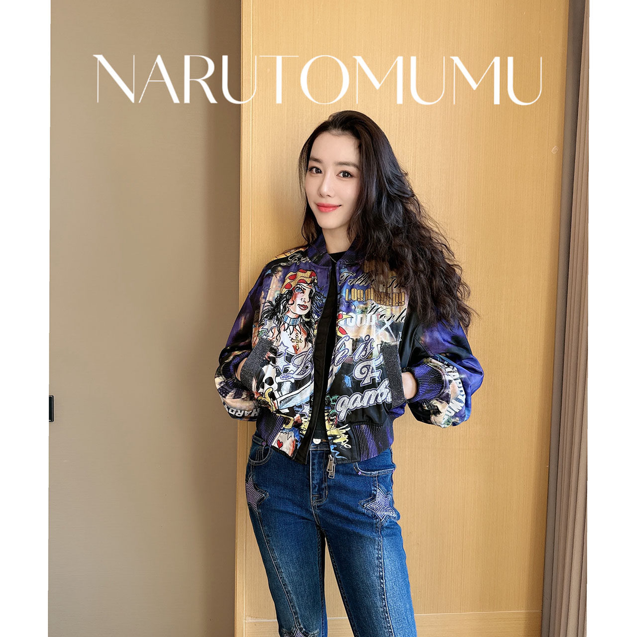 小姐姐全球购ED HARDY 二次元 水钻印花 夹克棉服外套 女款26春01