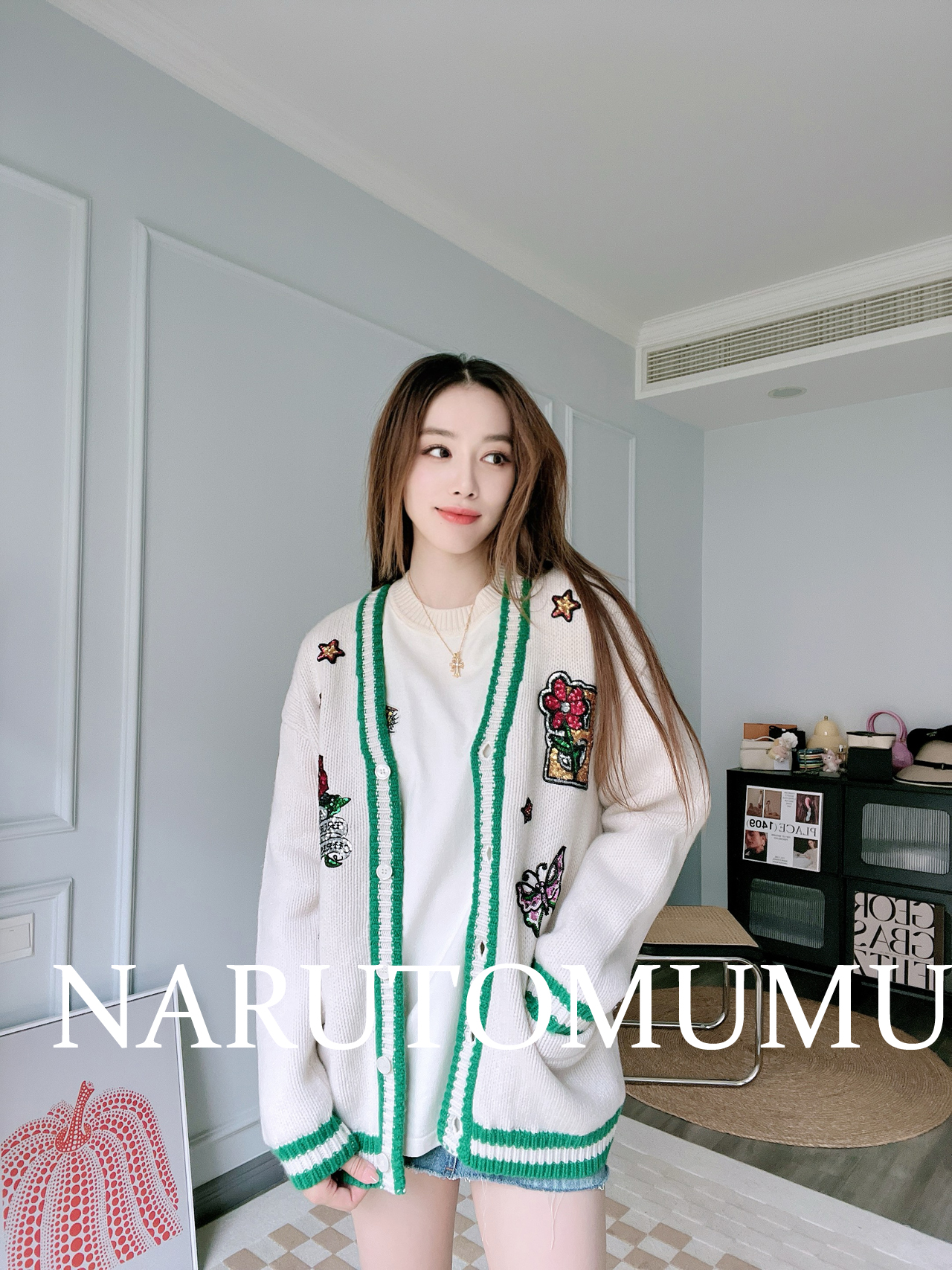 小姐姐全球购ED HARDY 精致重工闪片 针织开衫 女款23冬Z04