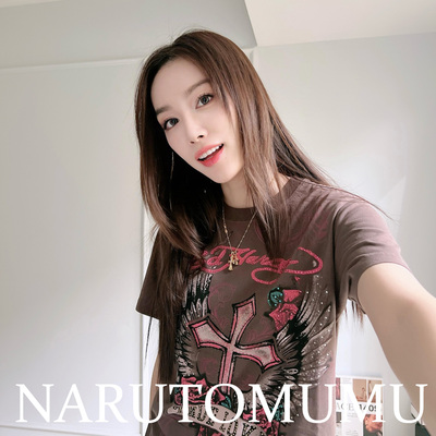 小姐姐全球购ED HARDY 刺青纹身图腾十字架 短袖T恤 女款24冬Z045