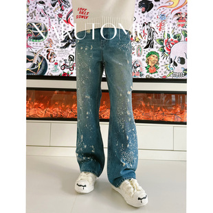 小姐姐全球购ED HARDY 满钻流星雨 破洞 牛仔裤 女款24冬Z055