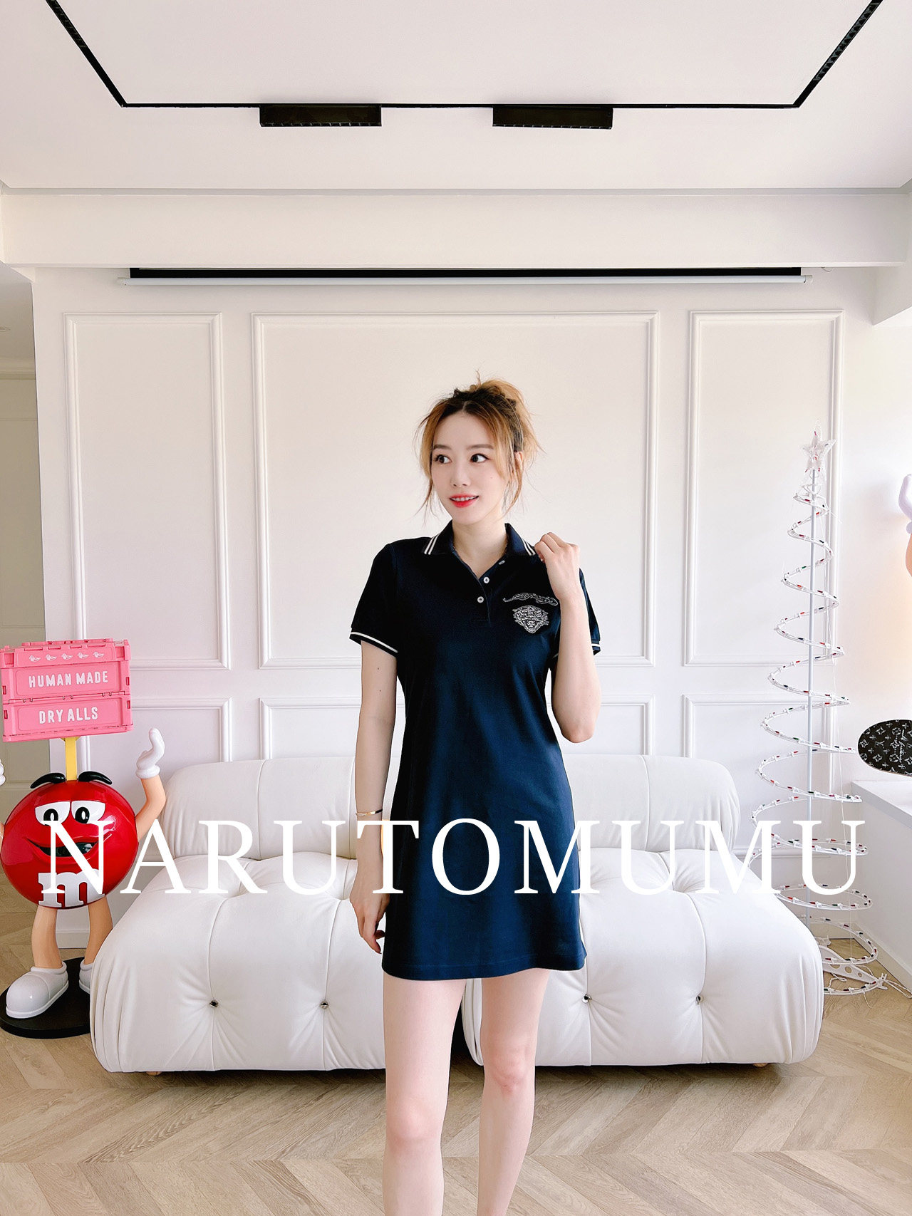 小姐姐全球购ED HARDY 水钻刺绣虎头 polo连衣裙 女款23夏Z035