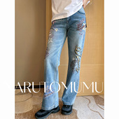 HARDY 水钻复古印花 直筒阔腿裤 小姐姐全球购ED 女款 26春01