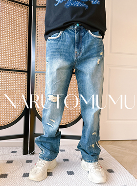 小姐姐全球购ED HARDY 刺绣外缝线 破洞牛仔裤 男款26春05