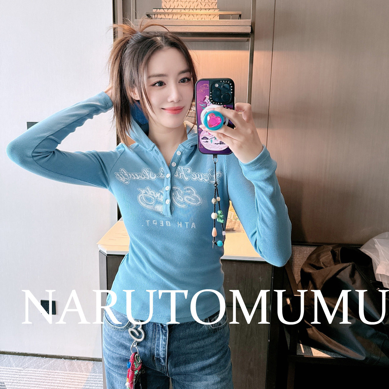 小姐姐全球购ED HARDY 美式 连帽 纽扣 长袖T恤  女款25夏01