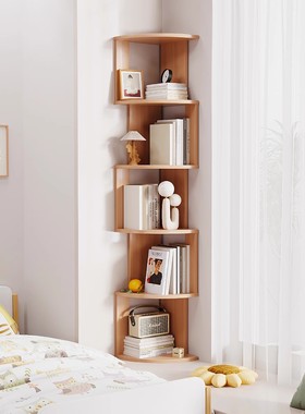实木转角书柜拐角书架飘窗柜北欧客厅卧室现代简约置物架落地