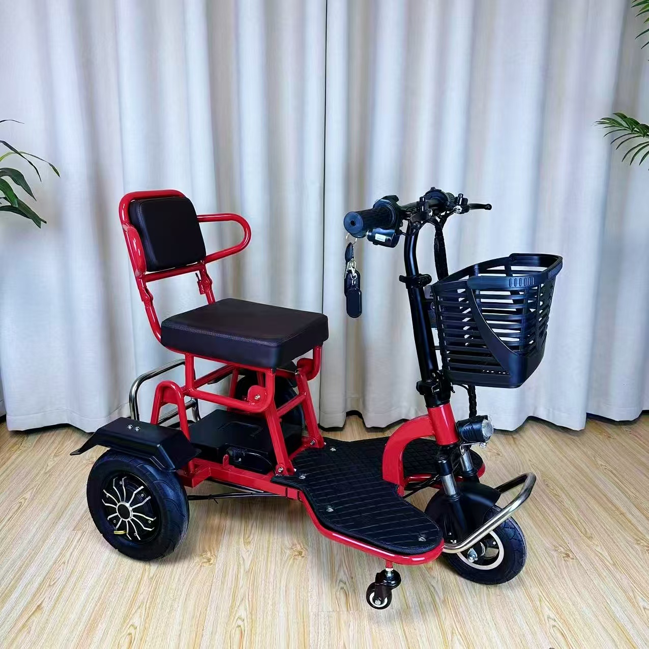 后驱双电机电动三轮车家用折叠式