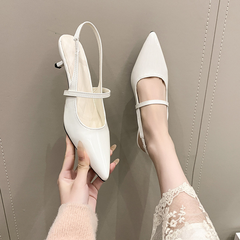 法式晚风气质尖头猫跟单鞋女春秋新款韩版包头凉鞋女夏仙女高跟鞋,女鞋,时装凉鞋,淘宝优惠券,粉丝福利购,淘宝优惠卷