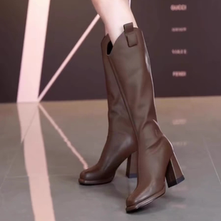 骑士靴气质长筒靴子女2025秋冬新款 超火长统 高跟百搭高筒女士爆款