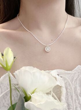 甜美八芒星吊坠项链女波光粼粼精致锁骨链网红百搭颈链潮