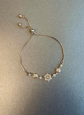 清冷抽拉气质雪花精致轻奢小众设计锆石高级手饰调节时尚手链