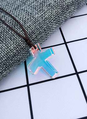 义树家·奔跑 原创设计多彩十字架项链22801