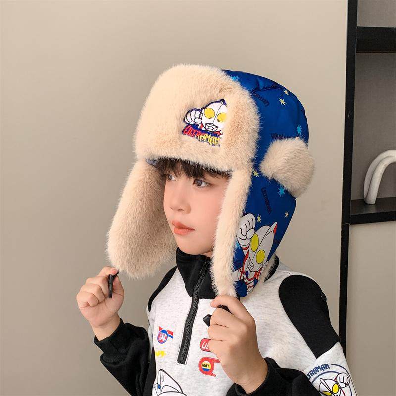 儿童奥特曼雷锋帽冬季男女孩小学生护耳防寒帽子加厚保暖防风棉帽,童装/婴儿装/亲子装,帽子,淘宝优惠券,粉丝福利购,淘宝优惠卷