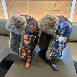 儿童雷锋棉帽子东北防风防寒装备秋冬季男孩迷彩军哈尔滨滑雪冬天